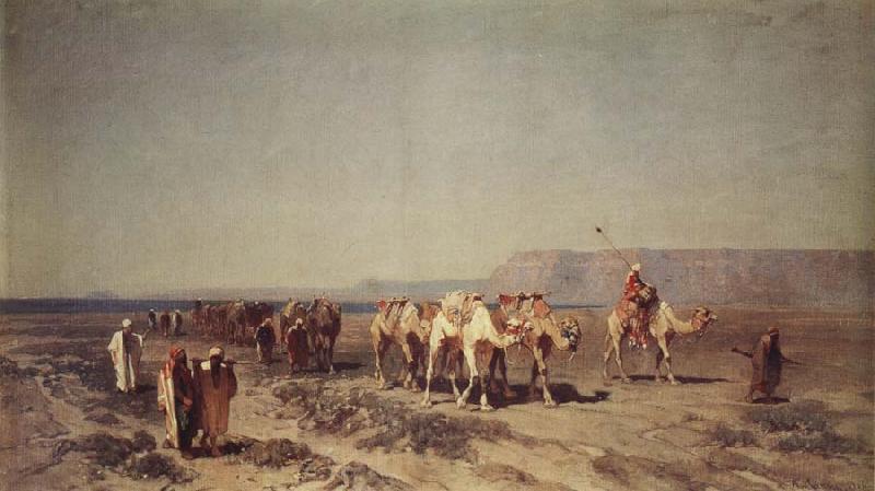 Alberto Pasini Caravan on the Shores of the Red Sea France oil painting art